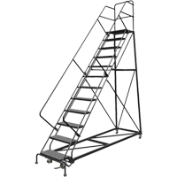 Safety Slope Rolling Ladder, 12 Steps, Perforated, 50° Incline, 120" High - Tri-Arc Manufacturing KDEC112246