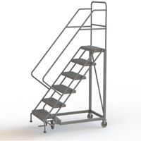 Safety Slope Rolling Ladder, 6 Steps, Serrated, 50° Incline, 60" High - Tri-Arc Manufacturing KDEC106242