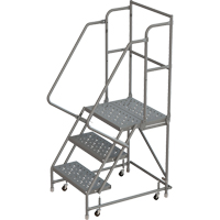Deep Top Step Rolling Ladder, 3 Steps, 24" Step Width, 30" Platform Height, Steel - Tri-Arc Manufacturing KDSR103246-D2