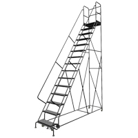 Escabeaux roulants &agrave; dessus profond, 15 marches, Largeur de la marche 24", Hauteur de la plateforme 150", Acier - Tri-Arc Manufacturing KDSR115246-D2