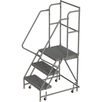 Deep Top Step Rolling Ladder, 3 Steps, 24" Step Width, 30" Platform Height, Steel - Tri-Arc Manufacturing KDSR103242-D2