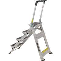 Tilt & Roll Step Stool Ladder, 4 Steps, 44.25" x 22.13" x 59" High - Louisville Ladder L-2011-04