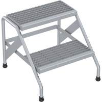 Aluminum Step Stand, 2 Step(s), 22-13/16" W x 24-9/16" L x 20" H, 500 lbs. Capacity - Vestil SSA-2