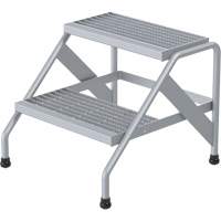 Aluminum Step Stand, 2 Step(s), 22-13/16" W x 24-9/16" L x 20" H, 500 lbs. Capacity - Vestil SSA-2