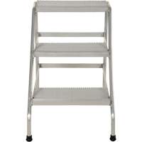 Aluminum Step Stand, 3 Step(s), 22-13/16" W x 34-9/16" L x 30" H, 500 lbs. Capacity - Vestil SSA-3
