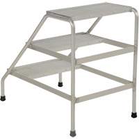Aluminum Step Stand, 3 Step(s), 22-13/16" W x 34-9/16" L x 30" H, 500 lbs. Capacity - Vestil SSA-3