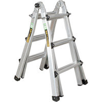 Telescoping Multi-Position Ladder, 2.916' - 9.75', Aluminum, 300 lbs., CSA Grade 1A - Metaltech E-MTL7000AL