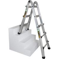 Telescoping Multi-Position Ladder, 2.916' - 9.75', Aluminum, 300 lbs., CSA Grade 1A - Metaltech E-MTL7000AL