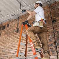 Escabeau, 12', Fibre de verre, Capacit&eacute; 375 lb, Type 1AA - Metaltech E-SLFB12T1AA