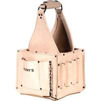 Porte-outils pour &eacute;lectricien et travaux d'entretien, Cuir, 17 pochettes, Beige - Kuny's EL-740