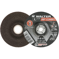 Meule combin&eacute;e HP Combo &agrave; moyeu d&eacute;port&eacute;, 4" x 1/8", Arbre de 3/8", Type 27 - Walter Technologies Pour Surface 08B412