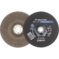 Stainless Steel Depressed Centre Grinding Wheels, 9" x 1/8", 7/8" Arbor, Type 27 - Walter Surface Technologies 08F902