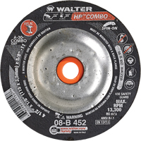 Meule combin&eacute;e HP Combo vissable, 4-1/2" x 1/8", Arbre de 5/8"-11, Type 27S - Walter Technologies Pour Surface 08B452