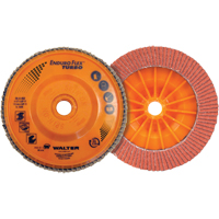 Disque &agrave; lamelles Turbo Enduro-Flex, 5" x 5/8"-11, Type 27S, Grain 36/60, C&eacute;ramique - Walter Technologies Pour Surface 06A502