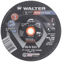 PIPEFITTER Grinding Wheel, 6" x 3/32", Aluminum Oxide, Type 27 - Walter Surface Technologies 08N633