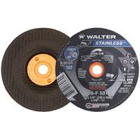 STAINLESS Grinding Wheel, 5" x 1/4", 5/8"-11 Arbor, Aluminum Oxide, Type 28S - Walter Surface Technologies 08F501