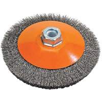 Meule soucoupe &agrave; fils cr&ecirc;p&eacute;s, 4" dia., Fils 0,012", Arbre 5/8"-11 - Walter Technologies Pour Surface 13H454