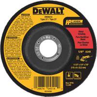 High Performance Metal Grinding Wheel, 4-1/2" x 1/4", 7/8" Arbor, Aluminum Oxide, Type 27 - DEWALT DW4514