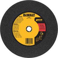 General Purpose Metal Cutting Chop Saw Wheel, 14" x 7/64", 1" Arbor, Type 1, Aluminum Oxide, 4300 RPM - DEWALT DW8001
