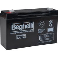 Blocs-piles scell&eacute;s au plomb-acide, 6 V, 12 Ah - Beghelli BA-6-12.0BB