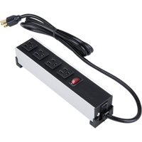 Barre d'alimentation en aluminium bross&eacute; pour l'int&eacute;rieur, 4 Prise(s), 6' - Gray Electric 1584H4A1