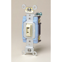 Interrupteur doux &agrave; borne arri&egrave;re & lat&eacute;rale, avec basculement unipolaire verrouillable - Leviton 1201-2L