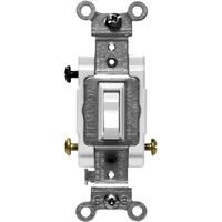 Interrupteurs doux &agrave; borne arri&egrave;re & lat&eacute;rale avec basculement tripolaire encadr&eacute; - Leviton 1103-CW