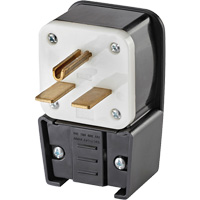 Fiche de rallonge &agrave; angle de mise &agrave; la terre de qualit&eacute; industrielle, Nylon tr&egrave;s r&eacute;sistant, 30 A - Leviton 9630-P