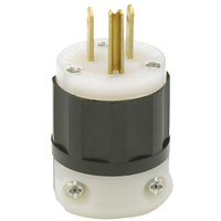 2-Pole 3-Wire Grounding Straight Blade Plug, Nylon, 15 A, 125 V - Leviton 5266-C