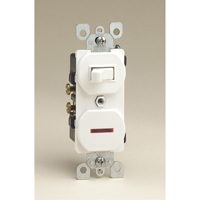 Combination Single-Pole Switch & Neon Pilot Light - Leviton 5226-W