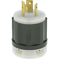 Prise mise &agrave; la terre verrouillable &agrave; deux bornes et trois fils, Nylon, 20 A, 250 V, L6-20P - Leviton 2321