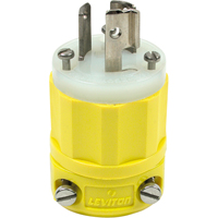 2-Pole 3-Wire Grounding Locking Plug, Nylon, 15 Amps, 250 V, L6-15P - Leviton 45CM-70C