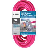 Cordon rallonge haute visibilit&eacute; Neon Flex, Ext&eacute;rieur, SJTW, AWG 12/3, 15 A, 50' - Prime NS513830