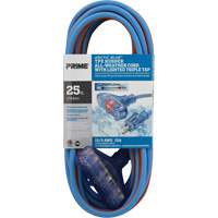 Cordons rallonges en caoutchouc TPE Arctic Blue, Toutes saisons, SJEOW, AWG 12/3, 15 A, 3 prise(s), 25' - Prime LT630825