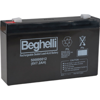 Blocs-piles scell&eacute;s au plomb-acide, 6 V, 7,2 Ah - Beghelli BA-6-7.2BB