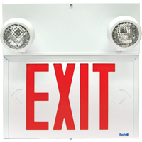 Enseignes/lampes combin&eacute;es Stella - Exit, DEL, &agrave; raccordement fixe, 12-1/8'' lo x 12-1/2" la, Anglais - Beghelli SLE636LRUM2SR9W