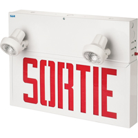 Enseignes/lampes combin&eacute;es Stella - Sortie, DEL, &agrave; raccordement fixe, 17-1/2" lo x 12-1/2" la, Français - Beghelli SLS-6-36-L-R-U-M-2SR/9W
