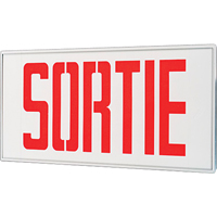 Enseignes sortie Stella - Sortie, DEL, &agrave; raccordement fixe, 17-1/2" lo x 18-1/2" la, Français - Beghelli SLS-L-R-U-M-UDC