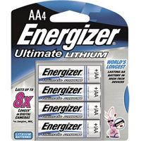 Batteries au lithium, AA, 1,5 V - Energizer L91SBP-4