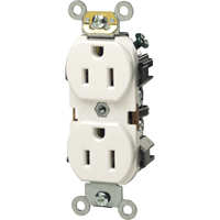 Back And Side-Wired Straight Blade Receptacle with Multi-Piece Steel Strap - Leviton 5252-W