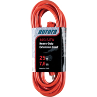 Cordon rallonge en vinyle, Ext&eacute;rieur, SJTW, AWG 14/3, 15 A, 25' - Outils Aurora 