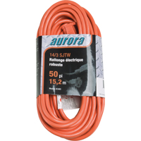 Cordon rallonge en vinyle, Ext&eacute;rieur, SJTW, AWG 14/3, 15 A, 50' - Outils Aurora 