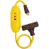 Cordons &agrave; trois prises avec disjoncteur de fuite &agrave; la terre, 120 V, 15 A, Cordon de 2' - Lind Equipment 26020TC-2503