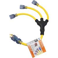 Adaptateurs pour g&eacute;n&eacute;ratrice, Ext&eacute;rieur, STOW, AWG 12/3, 30 A, 3 prise(s), 2' - Prime GC130802