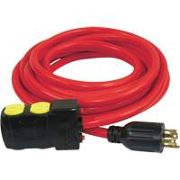 Generator Extension Cord with Resets, SJTW, 10 AWG, 20 A, 4 Outlet(s), 25' - King Canada K-L1430R-25