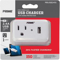 Chargeur USB Prime avec protection contre la surtension - Prime PBUSB241S