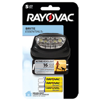 Lampe frontale Brite Essentials, DEL, 14 lumens, 16 hres de fonctionnement, piles AAA - Rayovac BEHL3AAA-BA