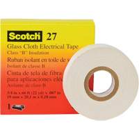 Scotch&reg; 27 Glass Cloth Electrical Tape, 12 mm (1/2") W x 20 m (66') L - 3M 27-1/2X66-1IN