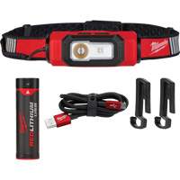 Lampe USB pour casque de s&eacute;curit&eacute; Beacon, DEL, 600 lumens, 2 hres de fonctionnement, piles Rechargeable - Milwaukee 2116-21