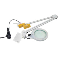 Lampe grossissante, Dioptrie 3, Ampoule DEL, Bras de 45", Pinces serre-joints, Gris - Luxo LFG028206
